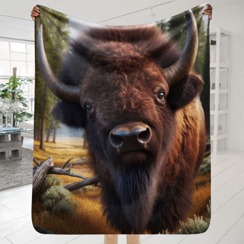 Bison Sherpa Blanket, Monarch of the Plains