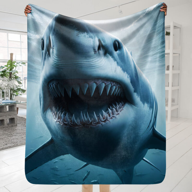 Shark Sherpa Blanket, Abyssal Predator