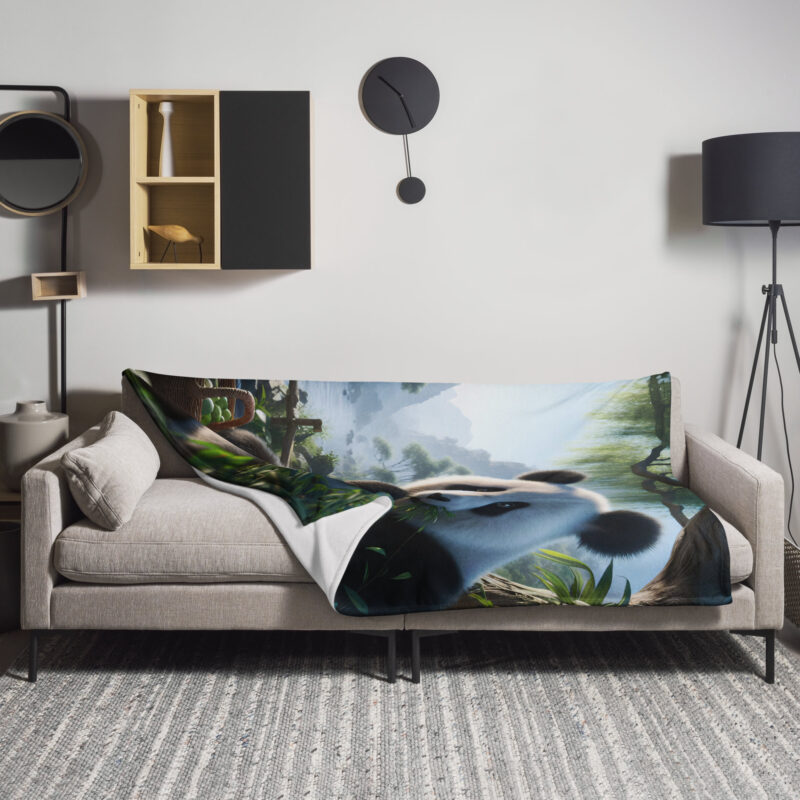 Panda Throw Blanket, Tranquil Morning - Image 2