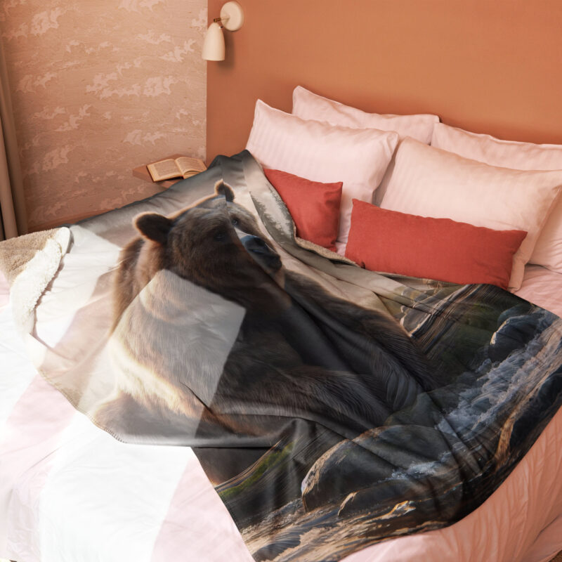 Bear Sherpa Blanket, Dawn Contemplation - Image 2