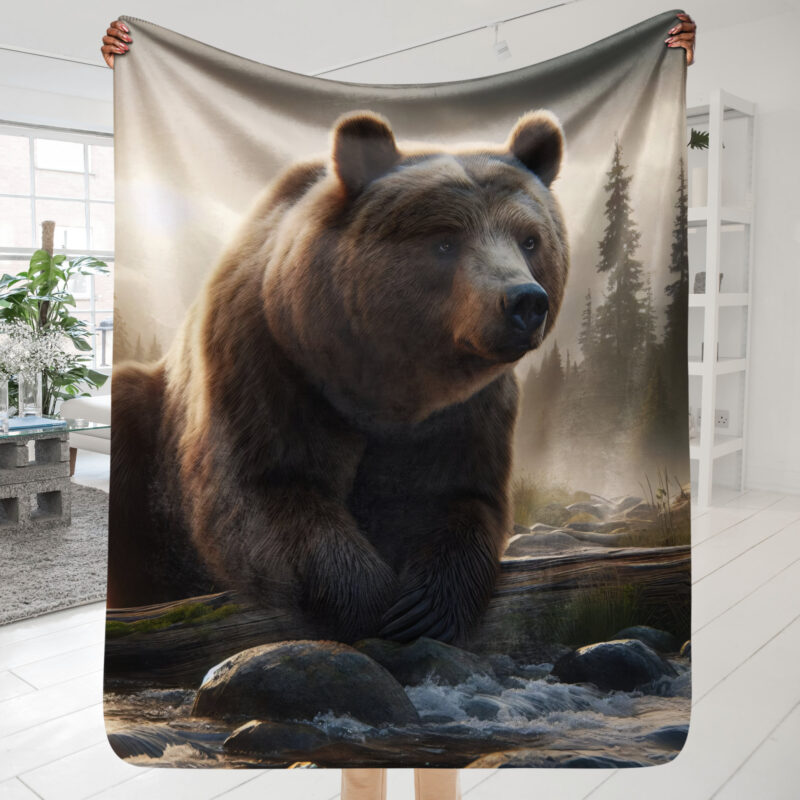 Bear Sherpa Blanket, Dawn Contemplation