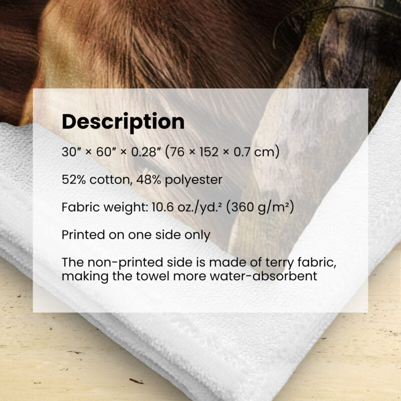 Lion Beach/Bath Towel, Majestic Gaze - Image 4