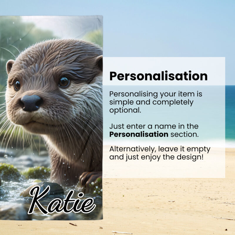 Otter Beach/Bath Towel, Whiskers and Waterdrops - Image 3