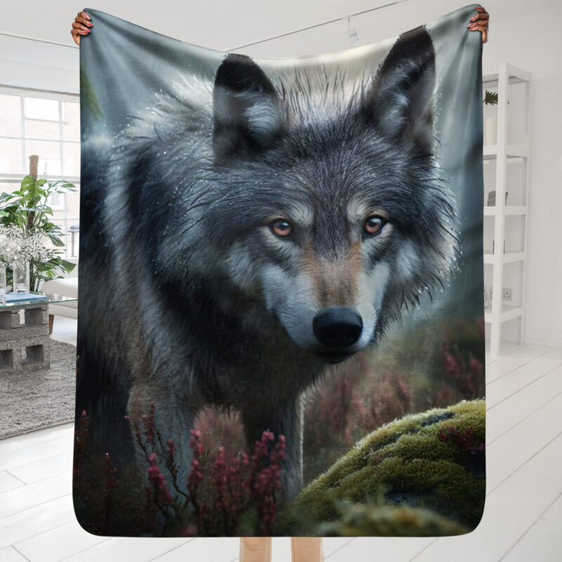 Wolf Sherpa Blanket, Forest Predator