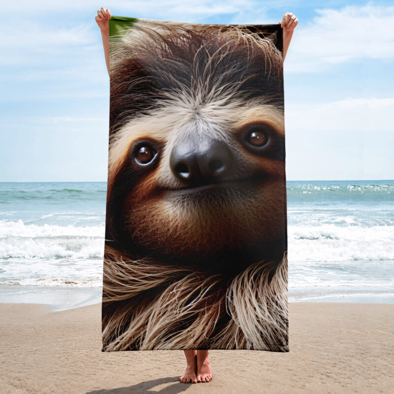 Sloth Beach/Bath Towel, Happy Going Nowhere