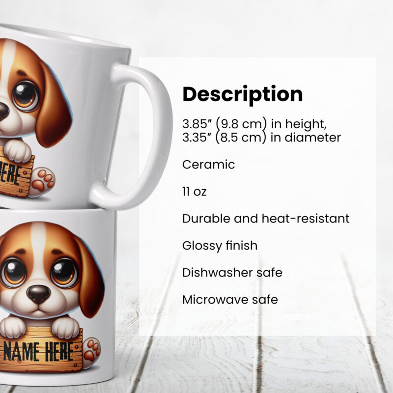Personalised Cute Beagle Mug - Image 6