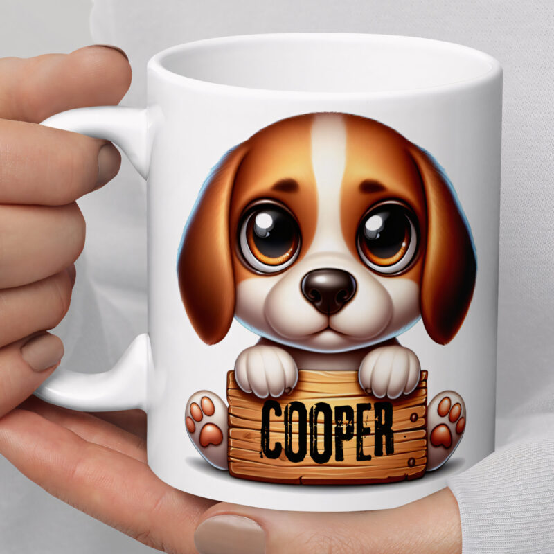 Personalised Cute Beagle Mug - Image 3