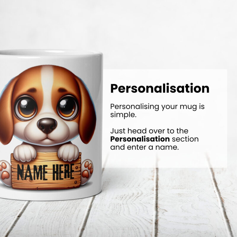 Personalised Cute Beagle Mug - Image 5