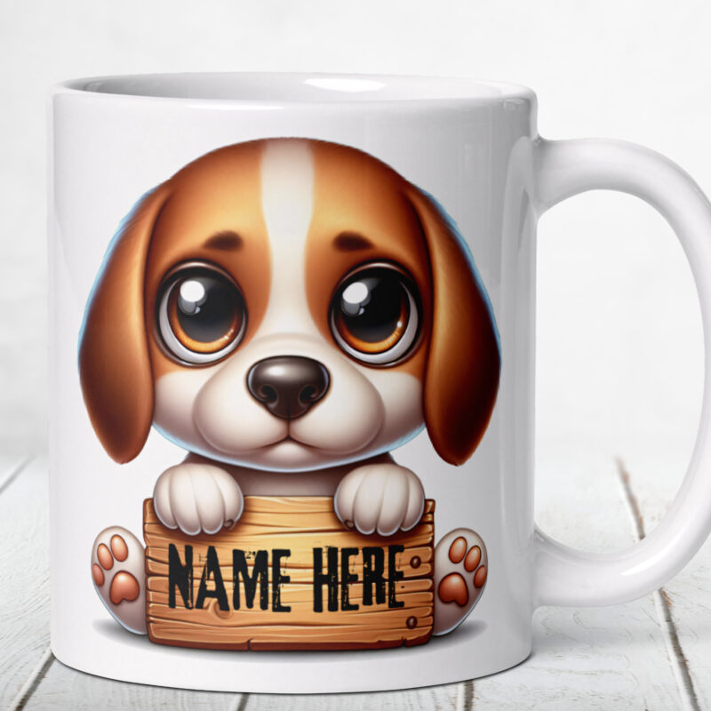 Personalised Cute Beagle Mug