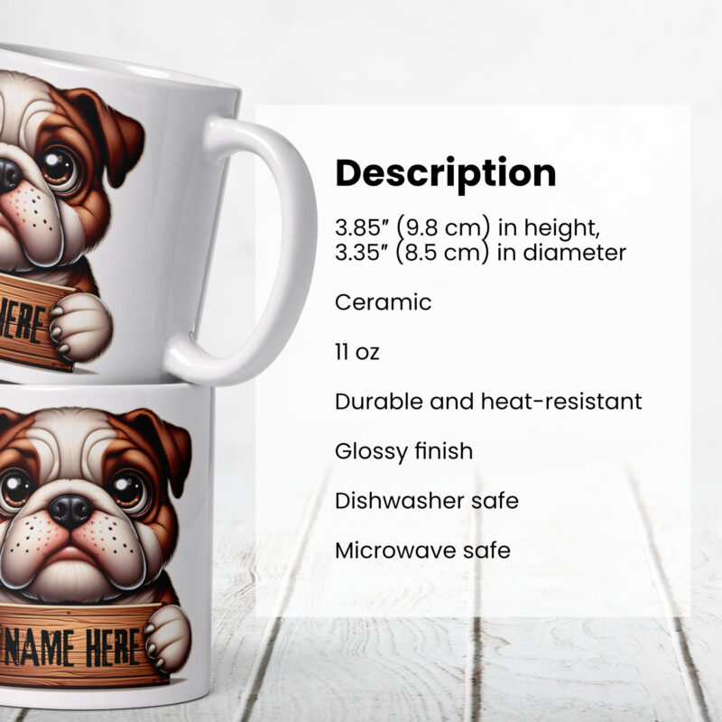 Personalised Cute Bulldog Mug - Image 6