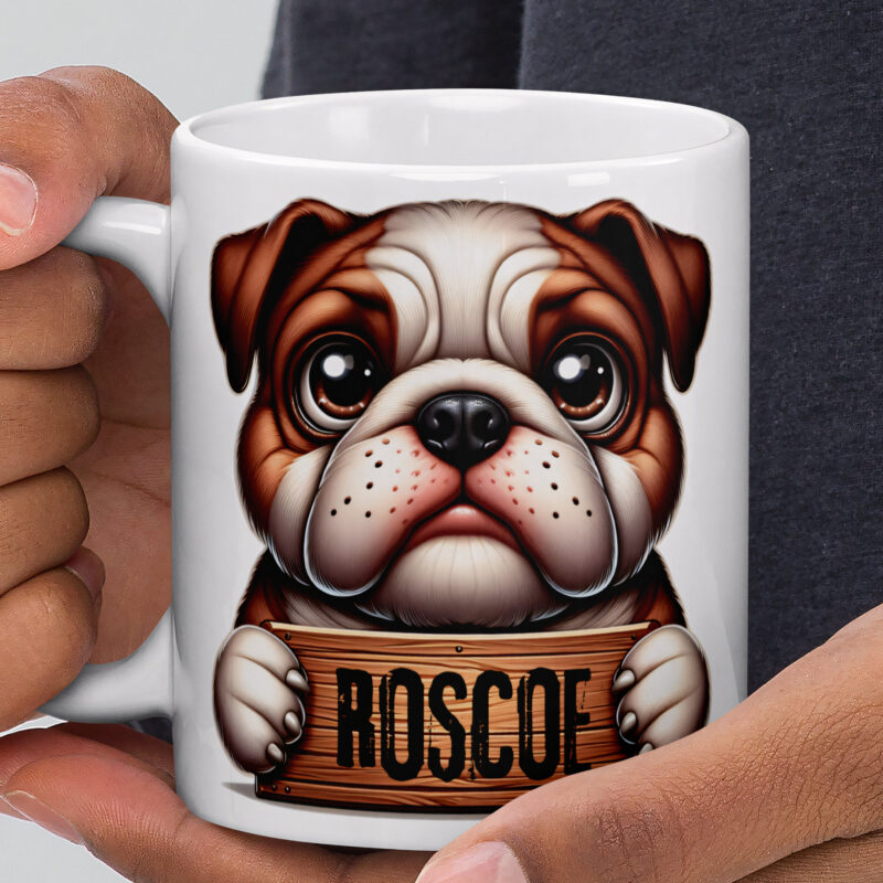 Personalised Cute Bulldog Mug - Image 4