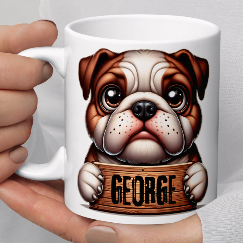 Personalised Cute Bulldog Mug - Image 3