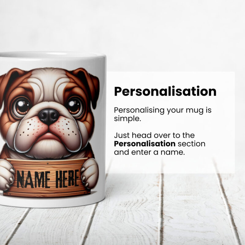 Personalised Cute Bulldog Mug - Image 5