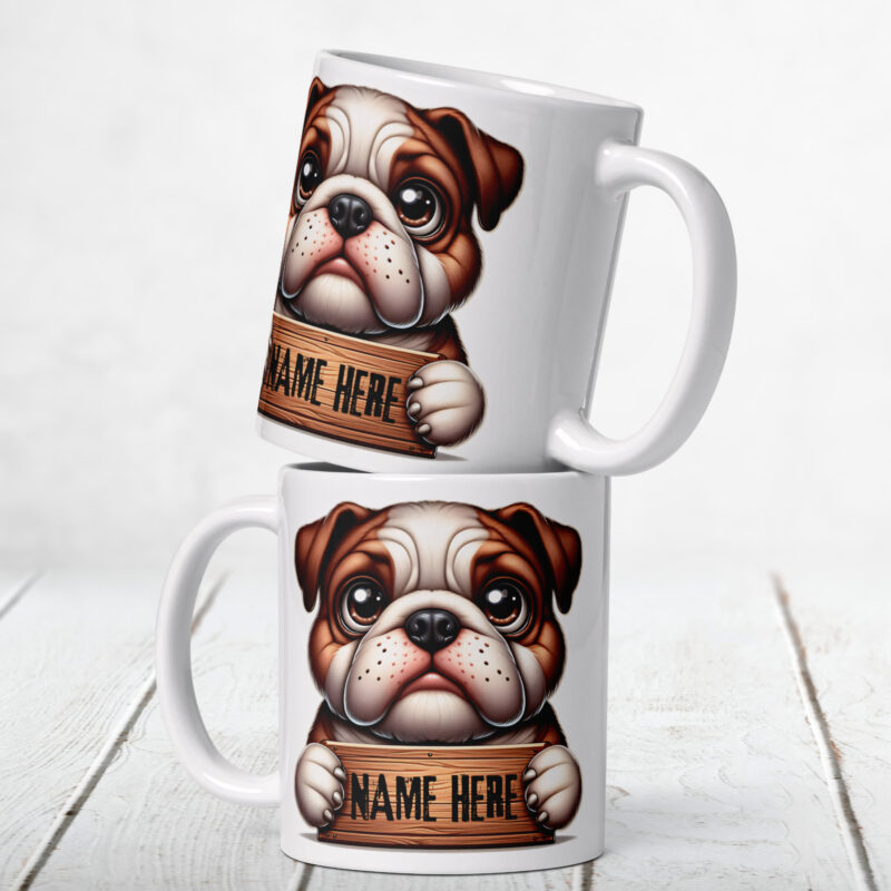 Personalised Cute Bulldog Mug - Image 2