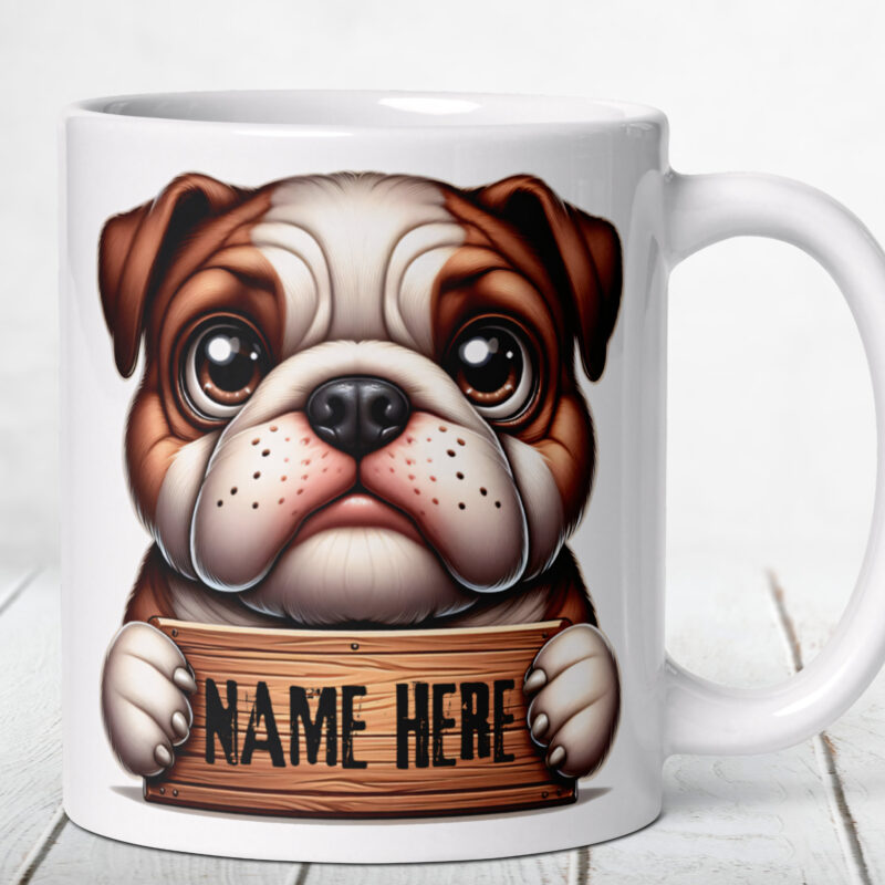 Personalised Cute Bulldog Mug