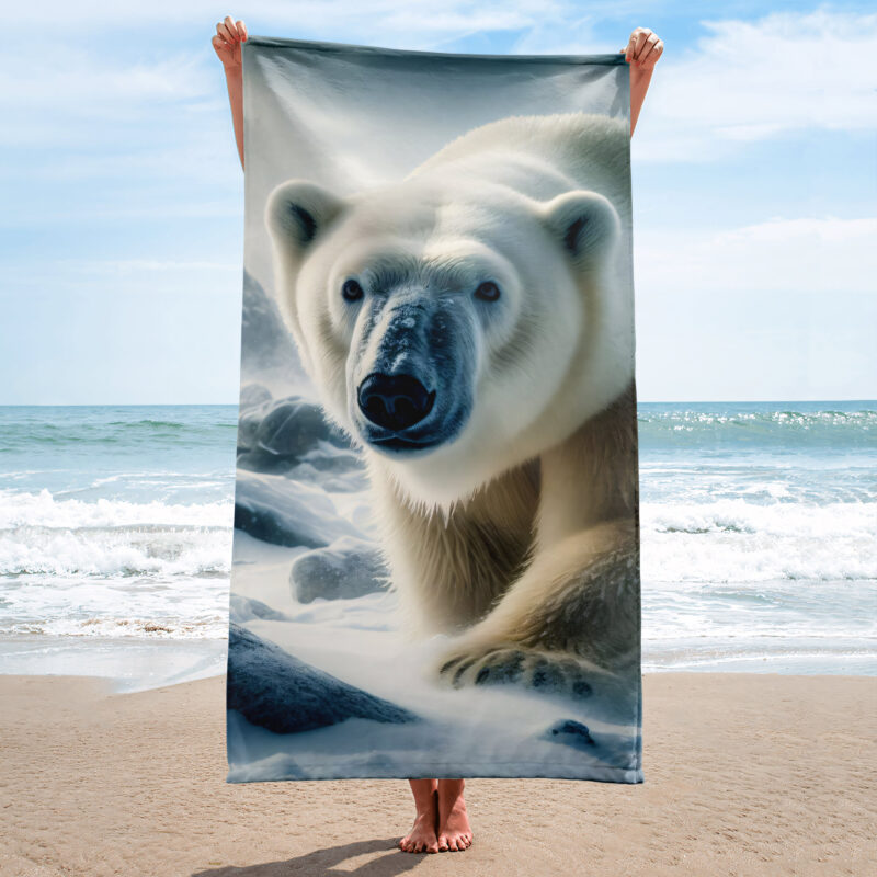 Polar Bear Beach/Bath Towel, Arctic Guardian