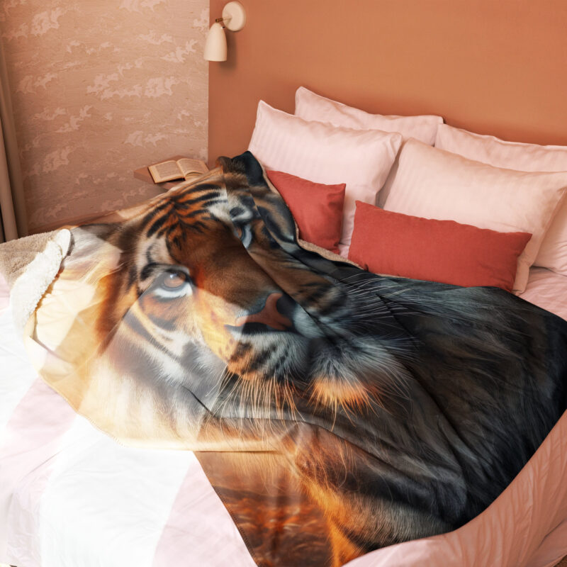 Tiger Sherpa Blanket, Majestic Dawn - Image 2