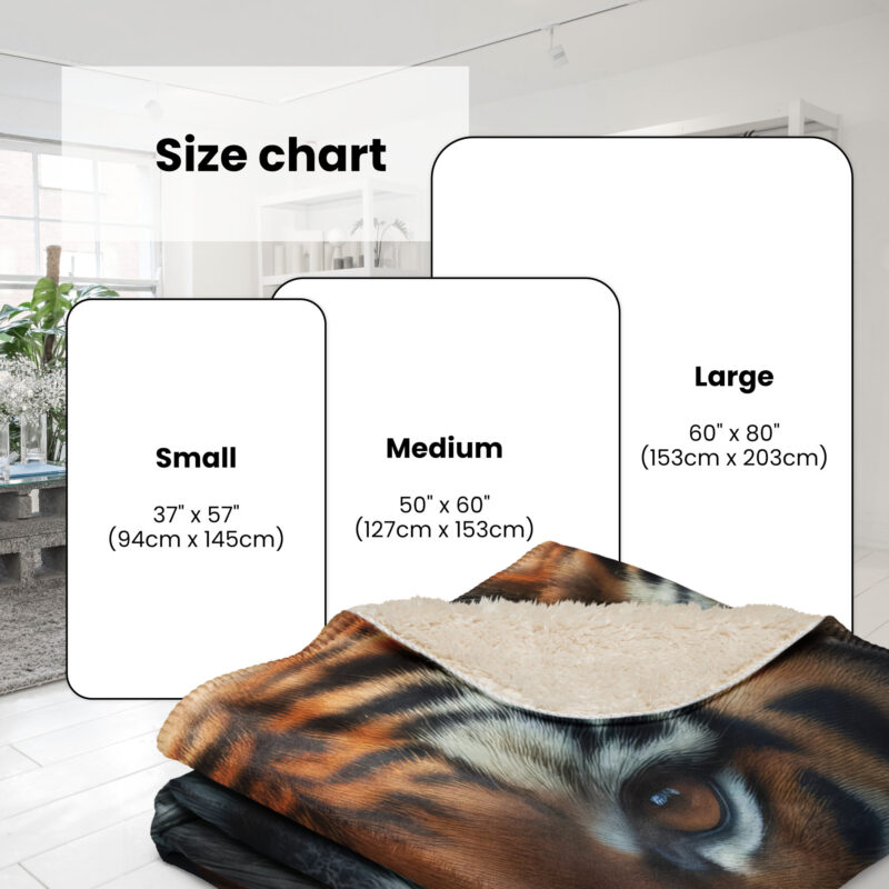 Tiger Sherpa Blanket, Majestic Dawn - Image 5